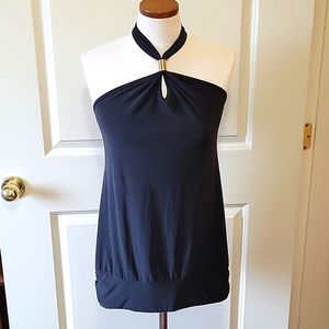 Express Black Halter w Keyhole